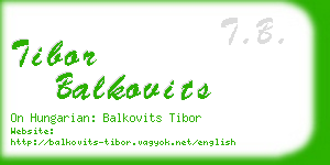 tibor balkovits business card